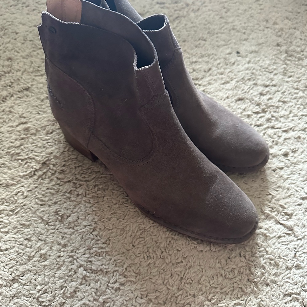 UGG Women's Suede Ankle Booties in Dark Brown